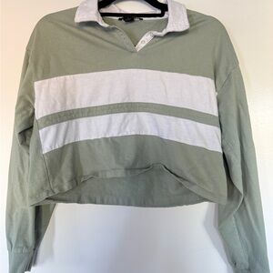 Forever 21 Mint and White Button-Up Top